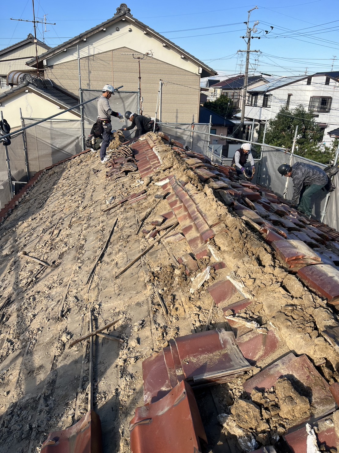 平屋　屋根葺き替え工事　施工事例　一宮市A様邸