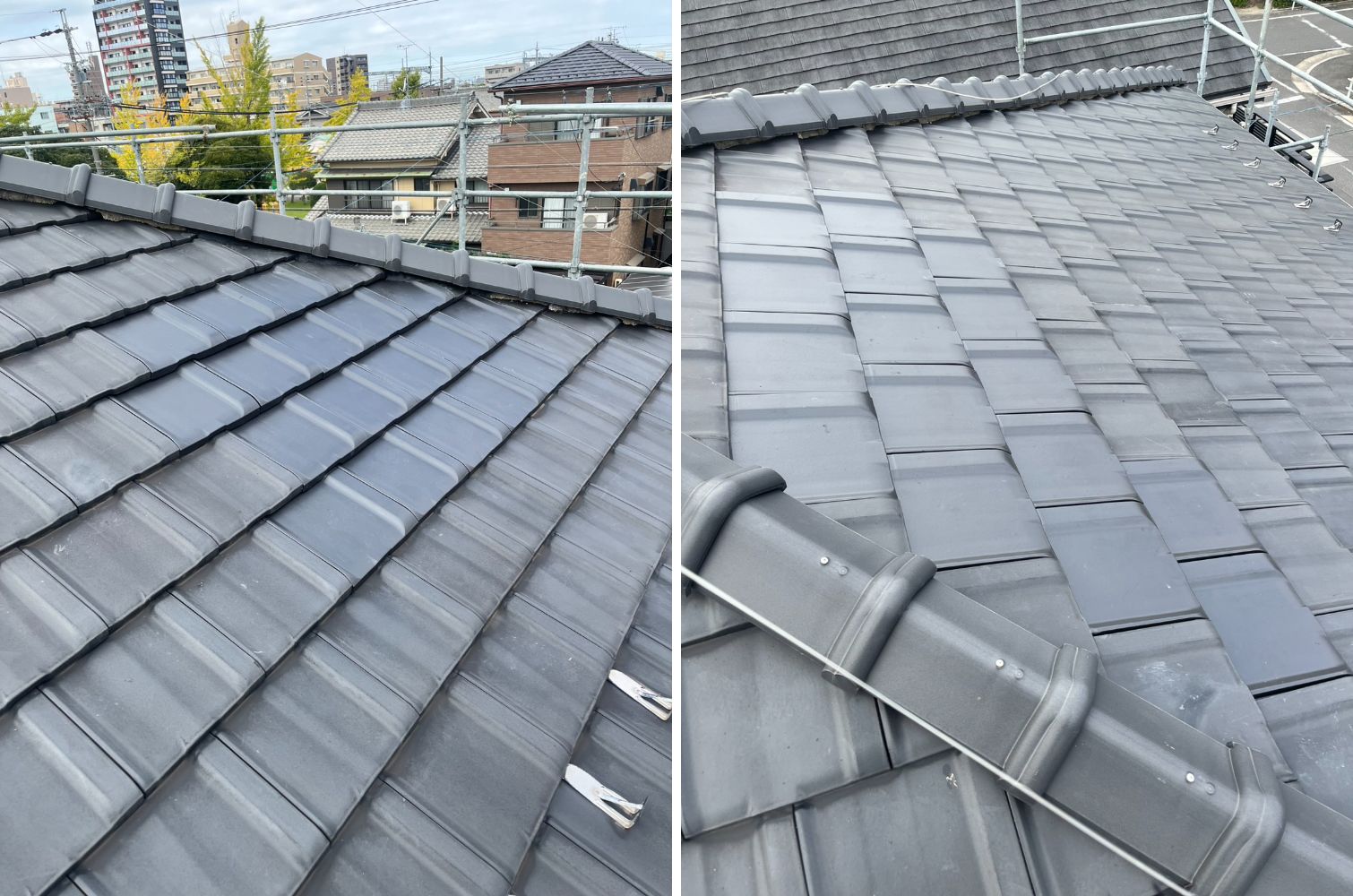 雨漏り補修の為　屋根天窓　撤去・ふさぎ・瓦葺せ工事施工事例　名古屋市N様邸（NO.25900）