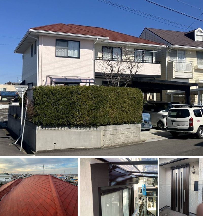 屋根カバー・付帯部塗装｜築27年Jメタルルーフ　ガレージ屋根等塗装施工事例　春日井市O様　(NO.26386)