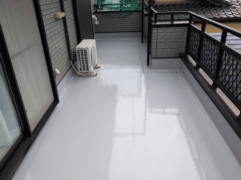 ベランダ防水｜ウレタン塗膜防水、通気緩衝工法21㎡の施工事例　北名古屋市I様邸　(No.26574）