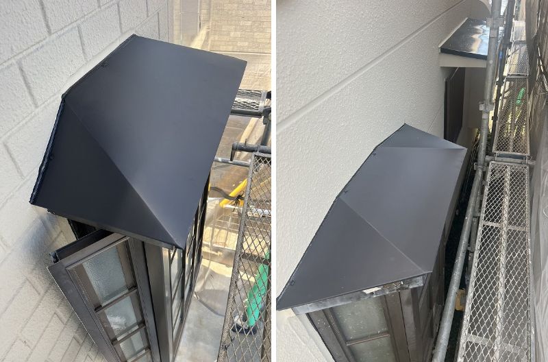 出窓上部板金カバー｜出窓上部板金カバー工事施工事例（NO.27550）